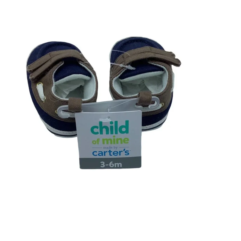 Carter's Child of Mine Baby Boat Shoes 3-6 Mo.‎ NWT Hook and Loop Closure